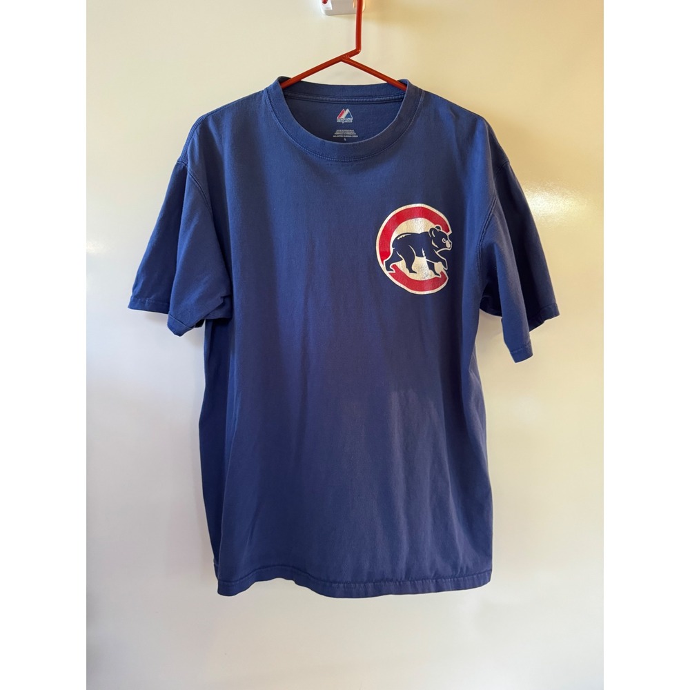 Majestic Chicago Cubs Ryan The Riot 2 Blue T-Shirt Mens Large MLB Baseball Tee